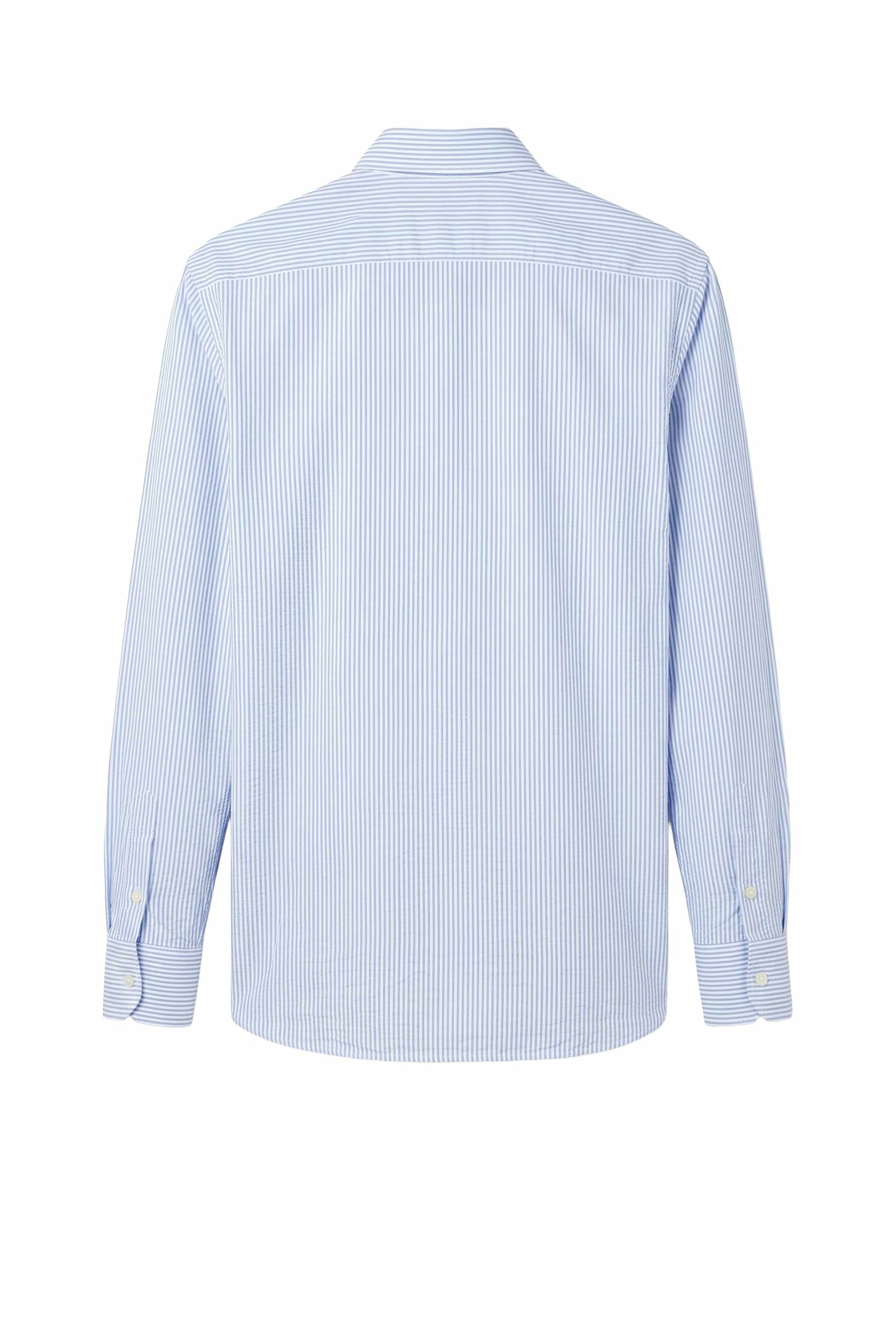 Button-down seersucker cotton striped shirt - MONTEZEMOLO