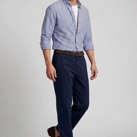 Button-down seersucker cotton striped shirt - MONTEZEMOLO