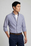Button-down seersucker cotton striped shirt - MONTEZEMOLO