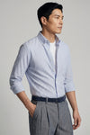 Button-down seersucker cotton striped shirt - MONTEZEMOLO