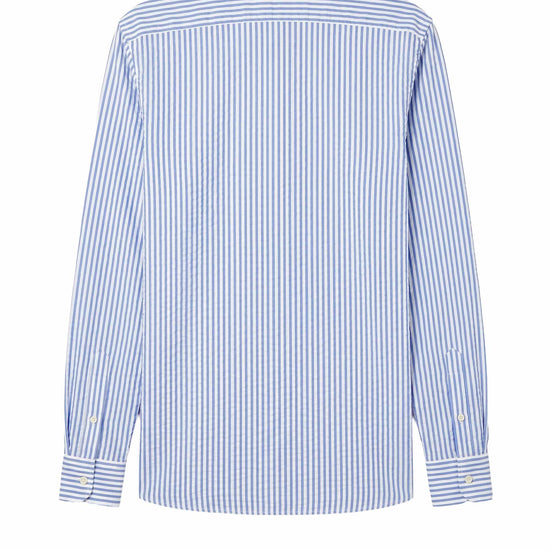 Button-down seersucker cotton striped shirt - MONTEZEMOLO