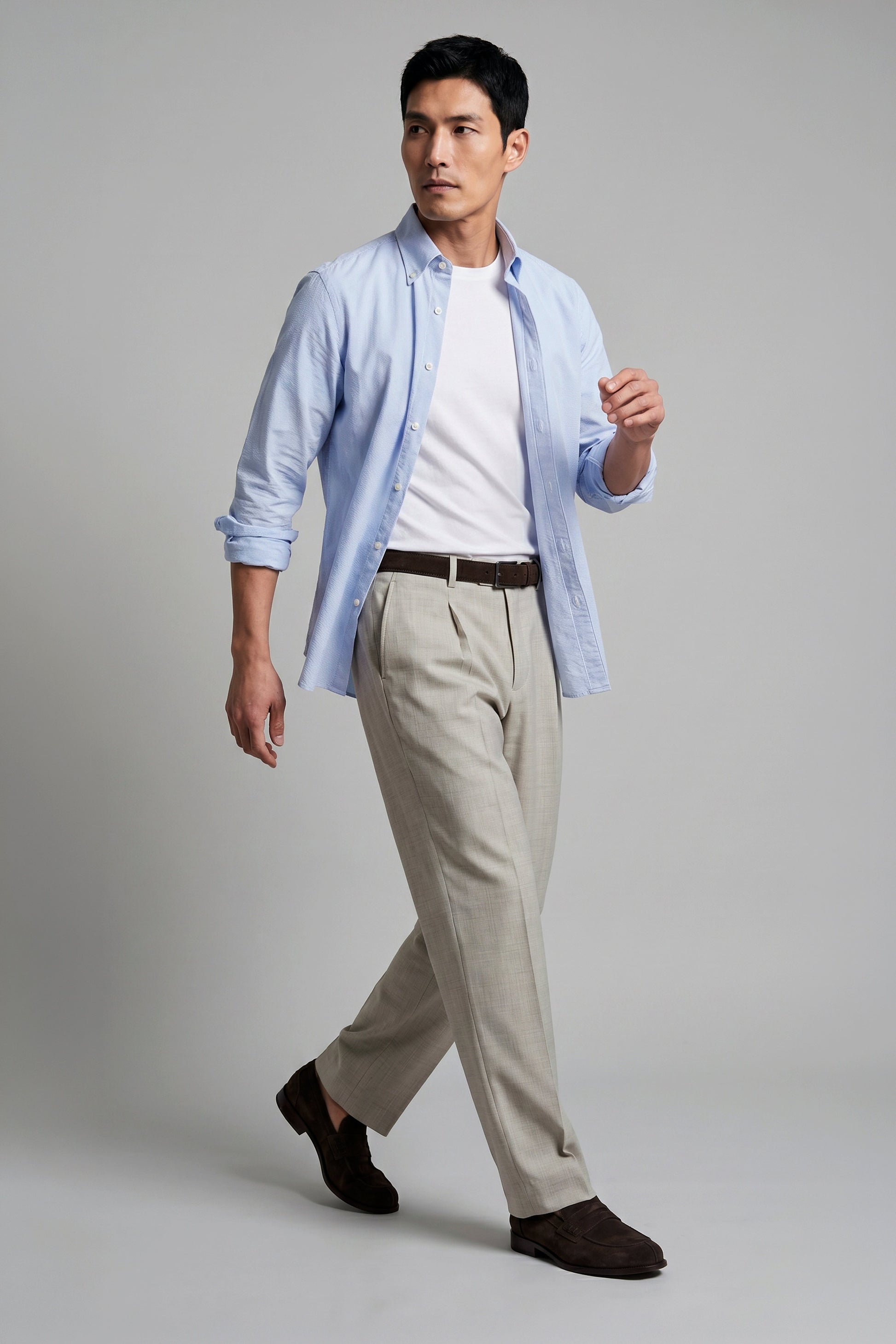 Button-down seersucker cotton striped shirt - MONTEZEMOLO