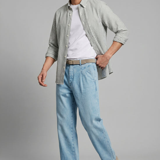 Button-down seersucker cotton striped shirt - MONTEZEMOLO