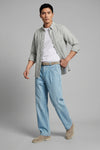 Button-down seersucker cotton striped shirt - MONTEZEMOLO
