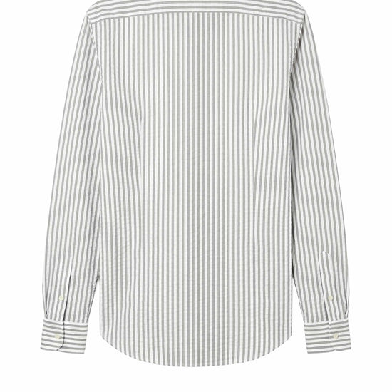 Button-down seersucker cotton striped shirt - MONTEZEMOLO