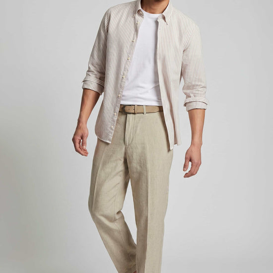 Button-down seersucker cotton striped shirt - MONTEZEMOLO