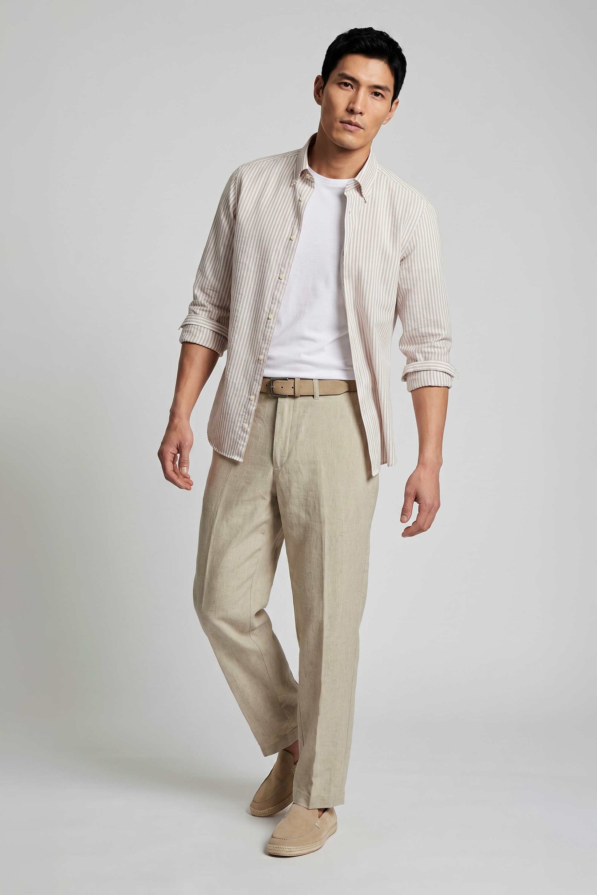 Button-down seersucker cotton striped shirt - MONTEZEMOLO