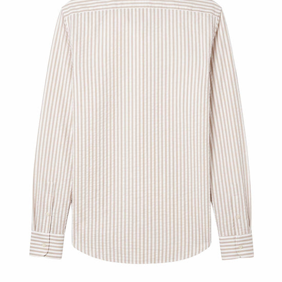 Button-down seersucker cotton striped shirt - MONTEZEMOLO