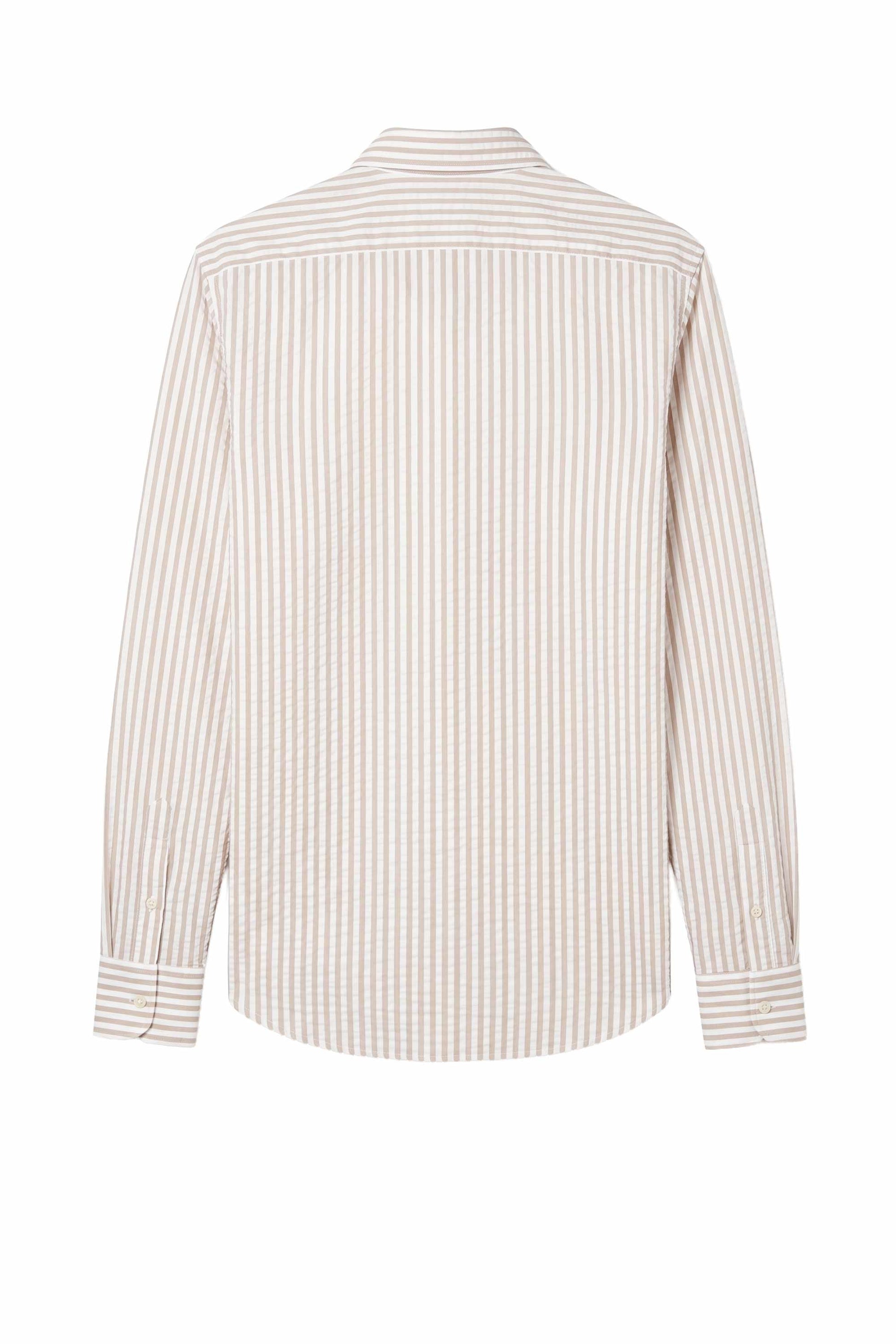 Button-down seersucker cotton striped shirt - MONTEZEMOLO