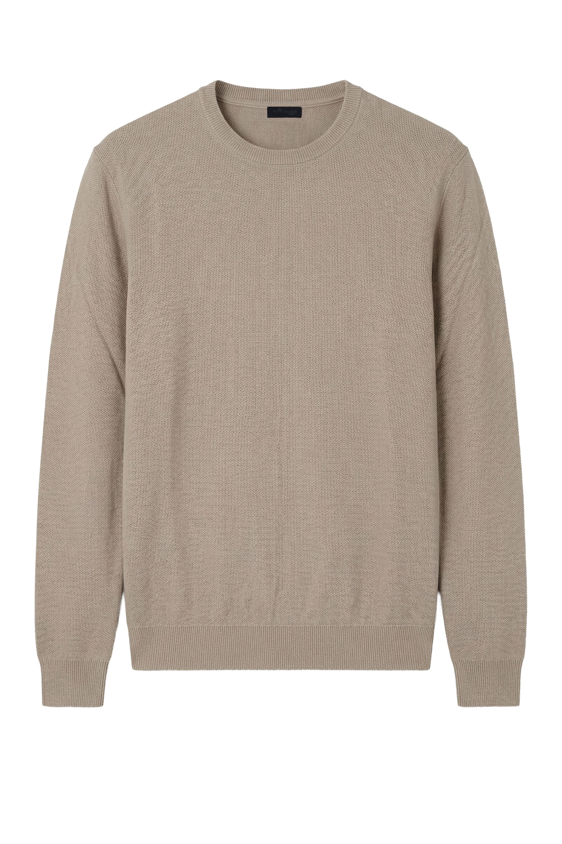 Rice-stitch cotton crew neck sweater - MONTEZEMOLO