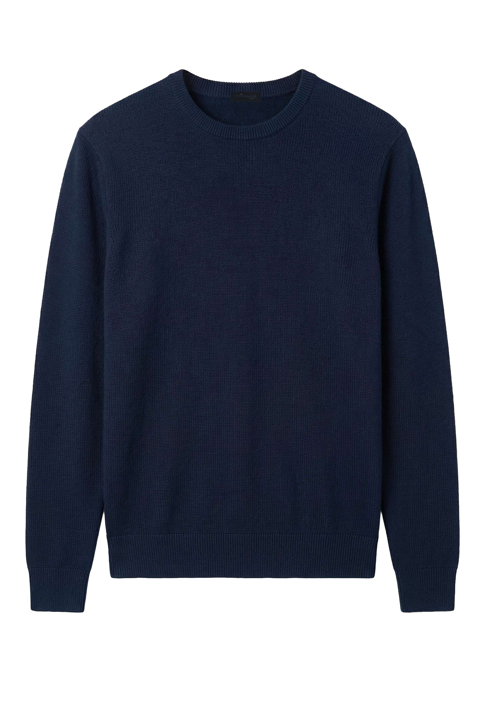 Rice-stitch cotton crew neck sweater - MONTEZEMOLO