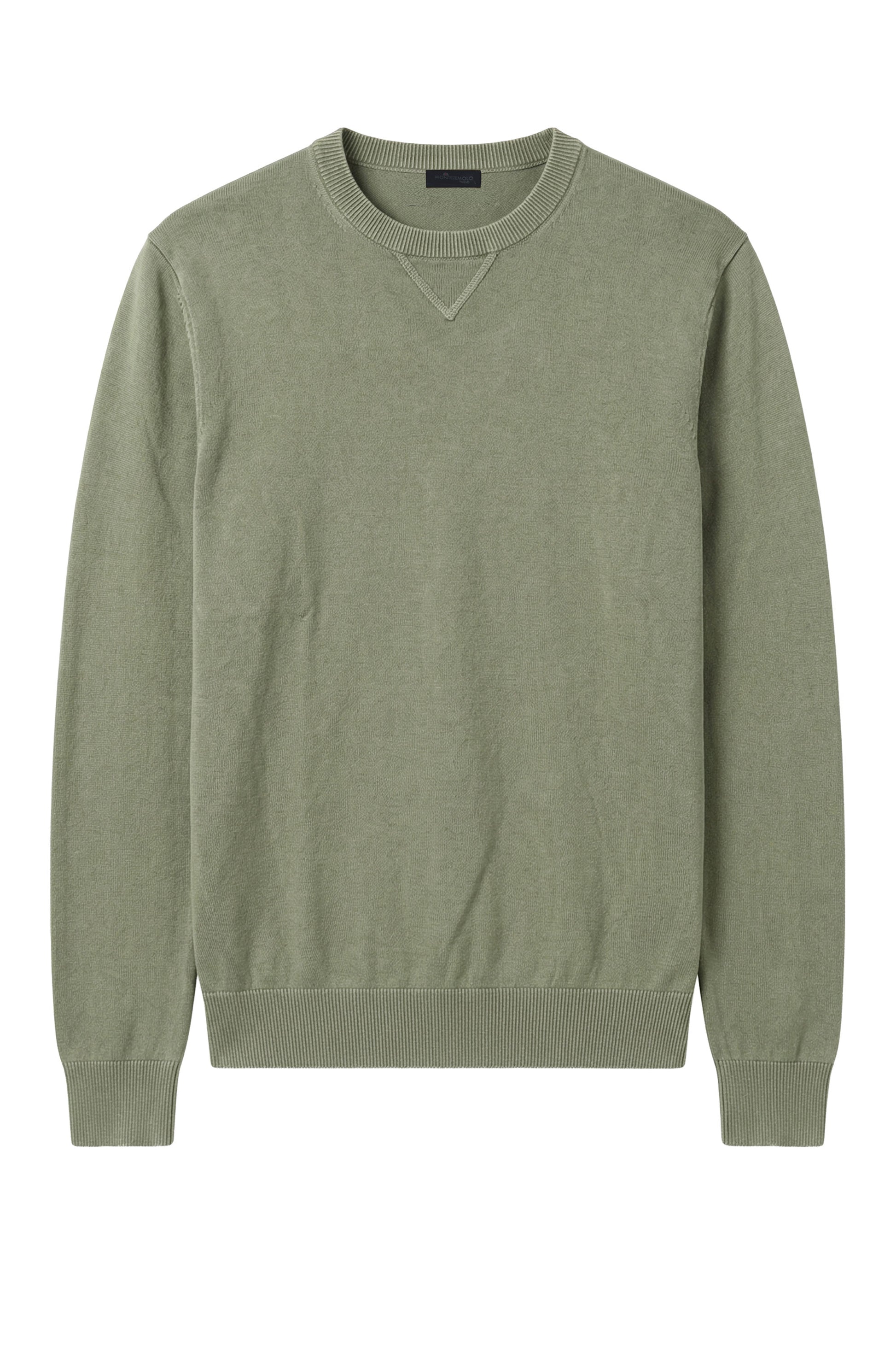 Cotton crew neck sweatshirt-knit sweater - MONTEZEMOLO