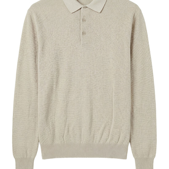Long-sleeve honeycomb knit polo - MONTEZEMOLO