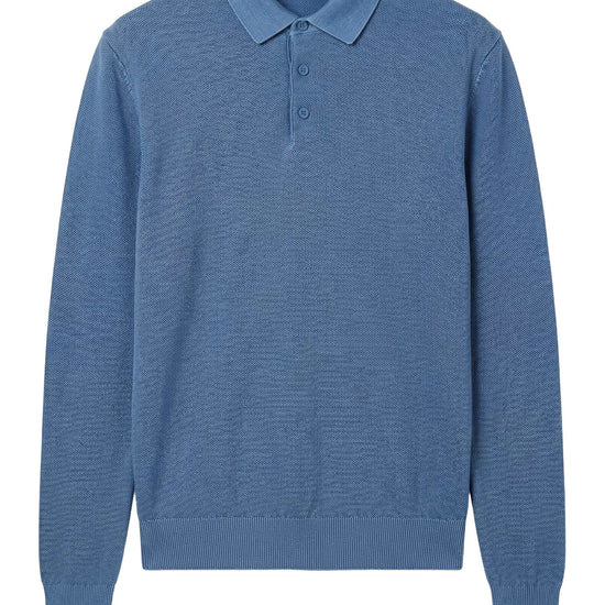 Long-sleeve honeycomb knit polo - MONTEZEMOLO