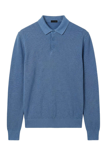 Long-sleeve honeycomb knit polo - MONTEZEMOLO