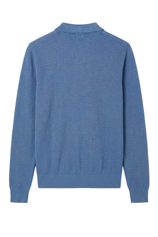 Long-sleeve honeycomb knit polo - MONTEZEMOLO
