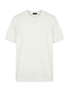 Short-sleeve crew neck sweater in crepe cotton - MONTEZEMOLO