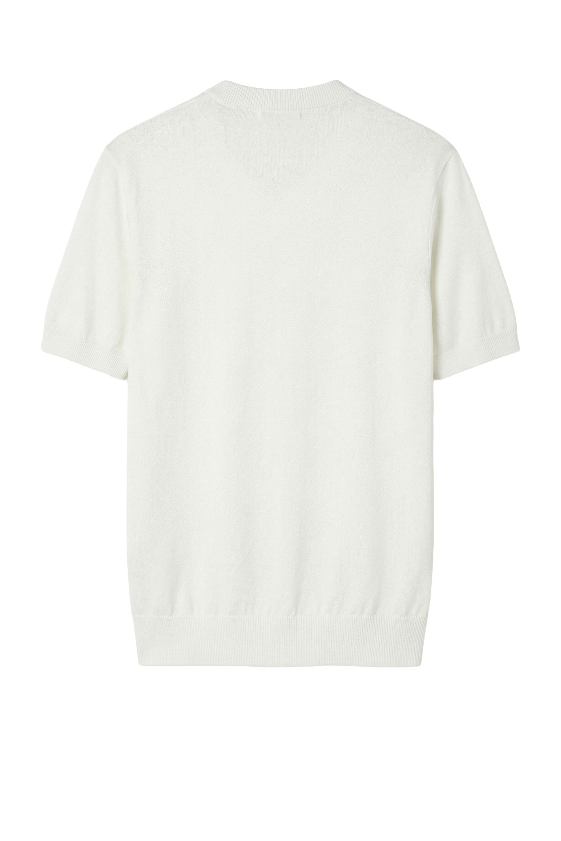 Short-sleeve crew neck sweater in crepe cotton - MONTEZEMOLO