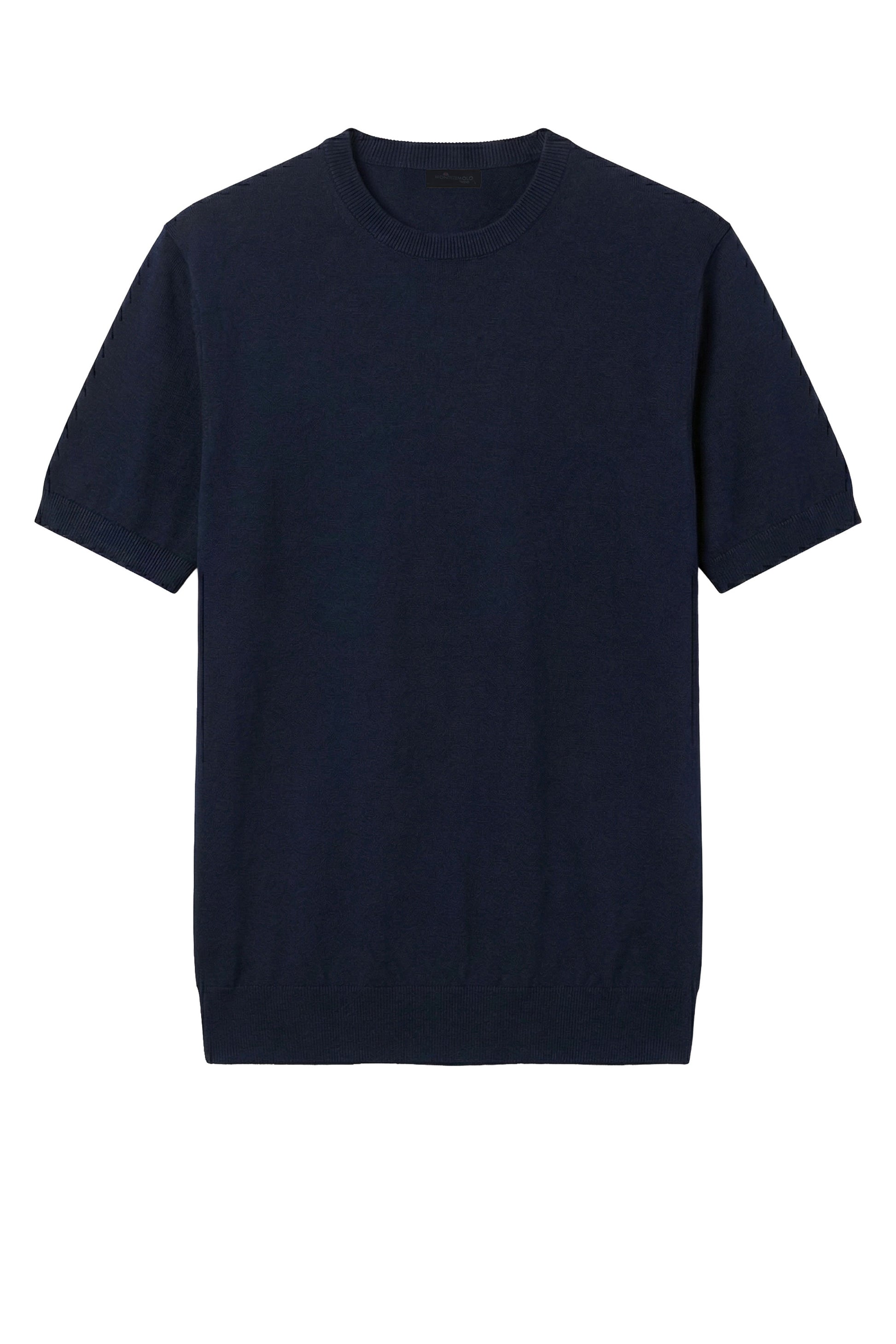 Short-sleeve crew neck sweater in crepe cotton - MONTEZEMOLO