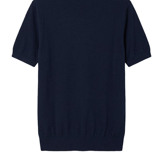 Short-sleeve crew neck sweater in crepe cotton - MONTEZEMOLO