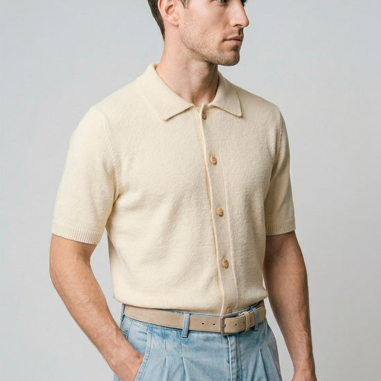 Bouclé cotton knit shirt - MONTEZEMOLO