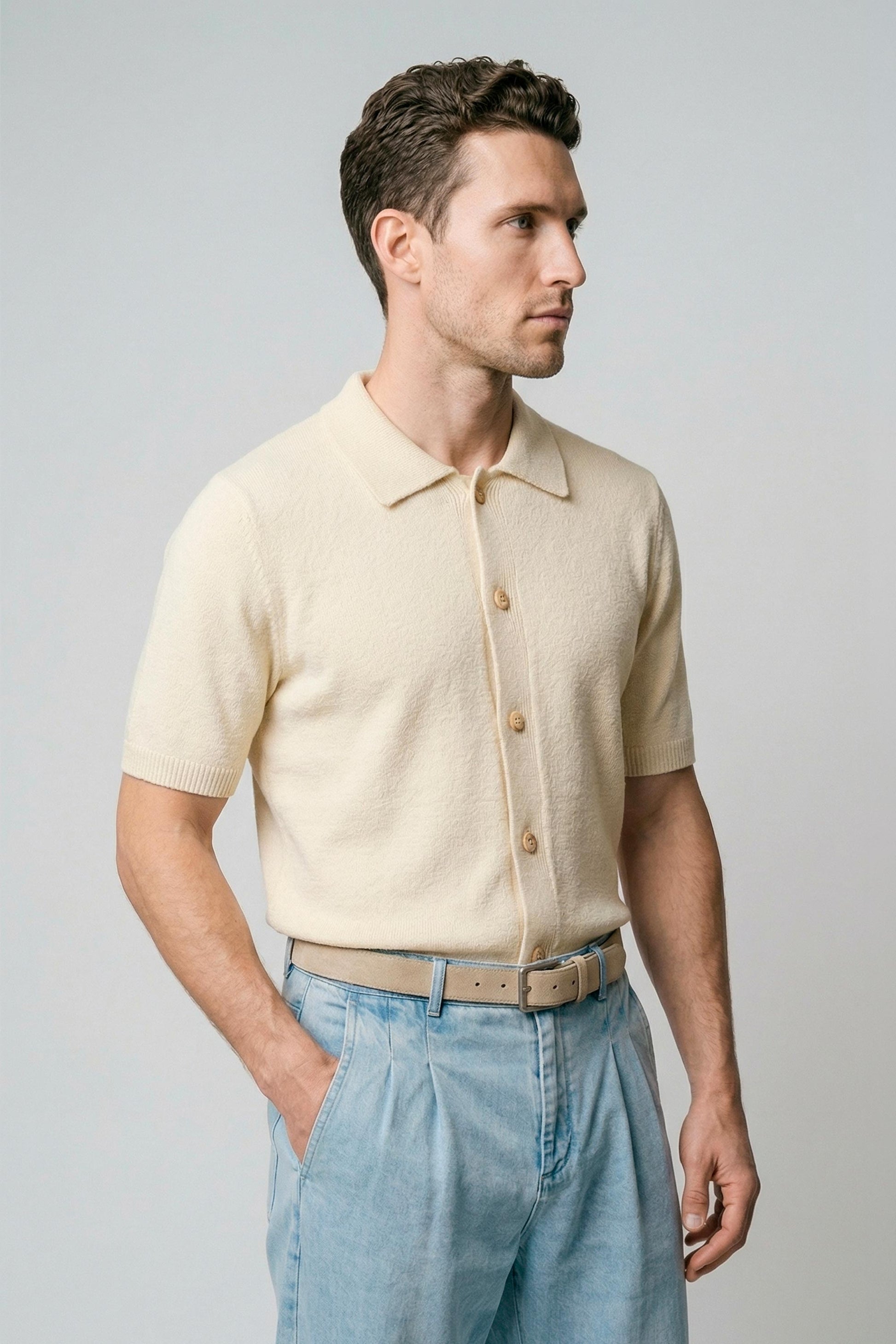 Bouclé cotton knit shirt - MONTEZEMOLO
