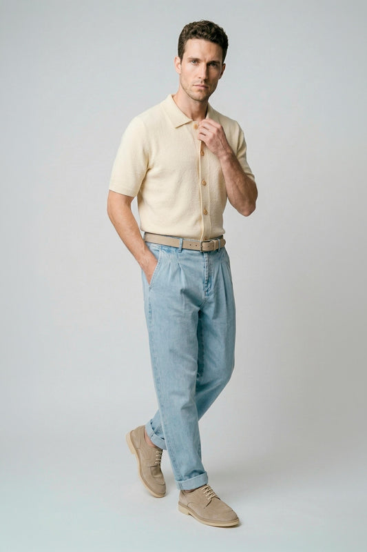 Bouclé cotton knit shirt - MONTEZEMOLO