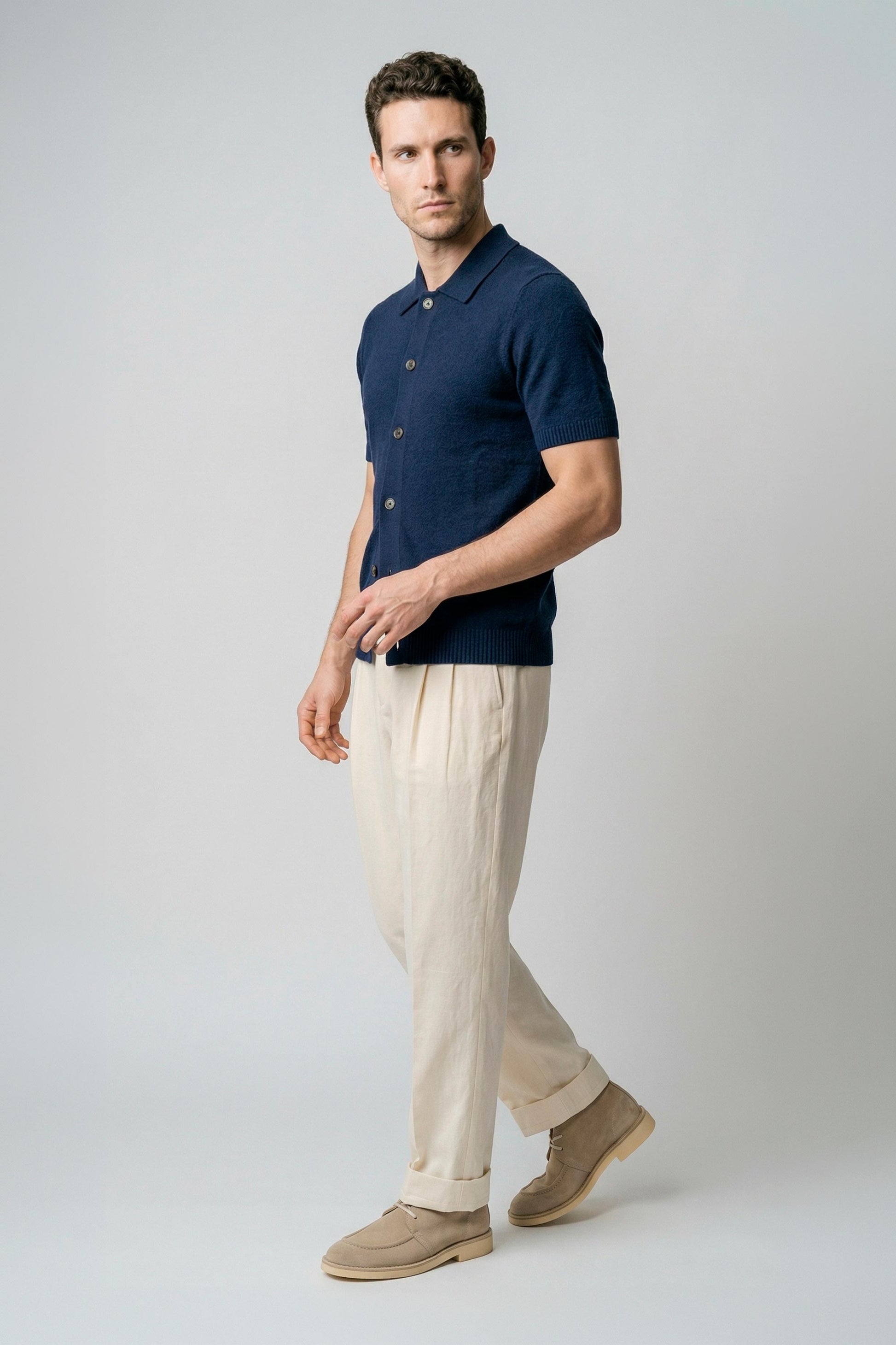 Bouclé cotton knit shirt - MONTEZEMOLO