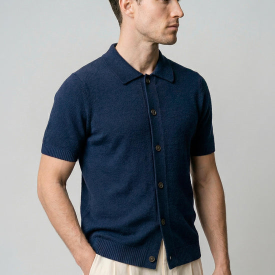 Bouclé cotton knit shirt - MONTEZEMOLO
