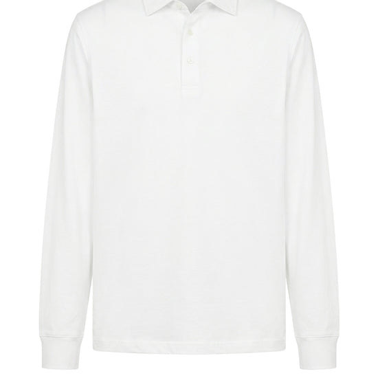 Long sleeve cotton and modal polo - MONTEZEMOLO