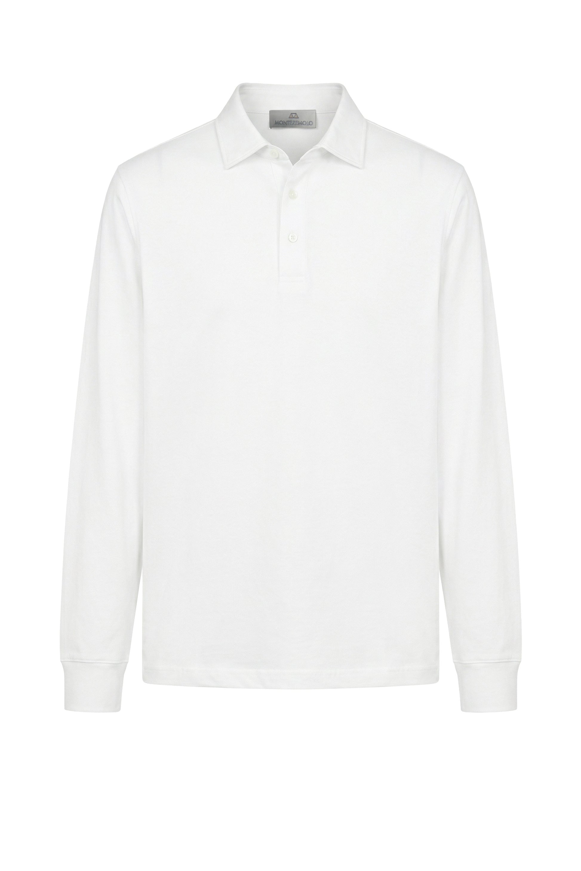 Long sleeve cotton and modal polo - MONTEZEMOLO