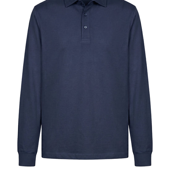 Long sleeve cotton and modal polo - MONTEZEMOLO