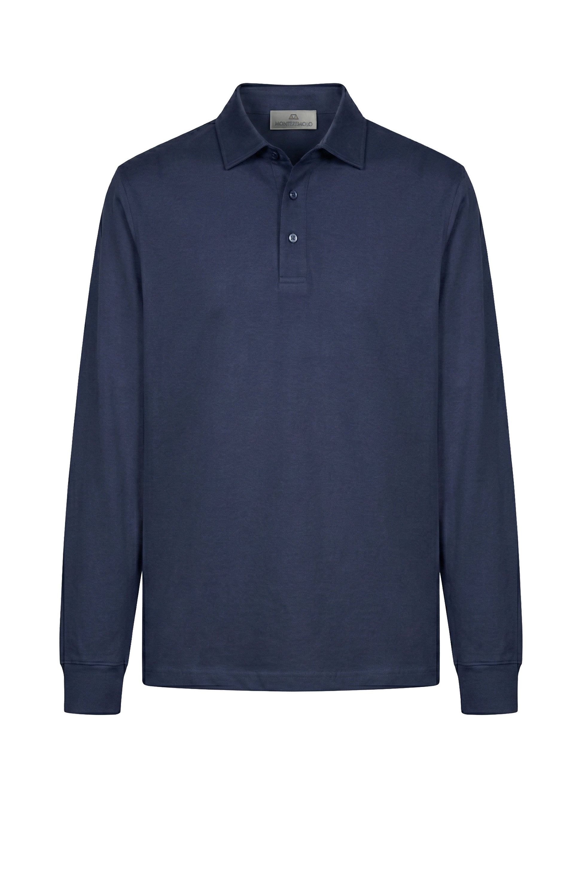Long sleeve cotton and modal polo - MONTEZEMOLO
