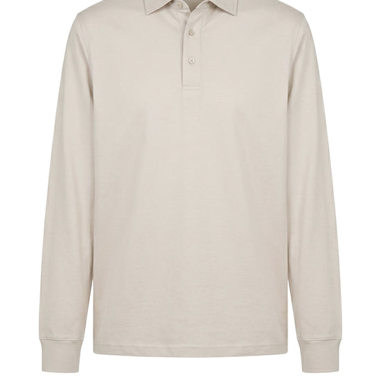 Long sleeve cotton and modal polo - MONTEZEMOLO
