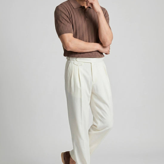 Textured knit crepé cotton polo - MONTEZEMOLO