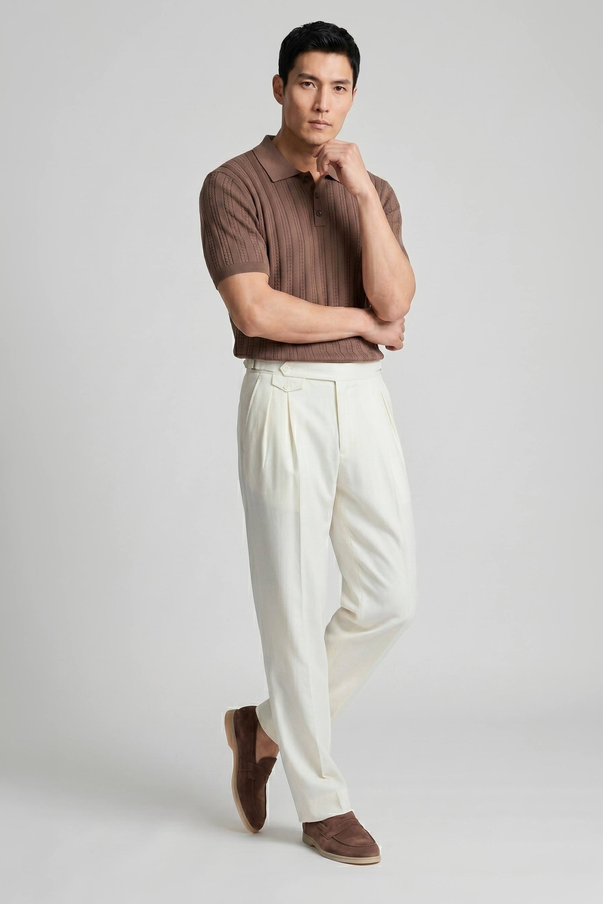 Textured knit crepé cotton polo - MONTEZEMOLO
