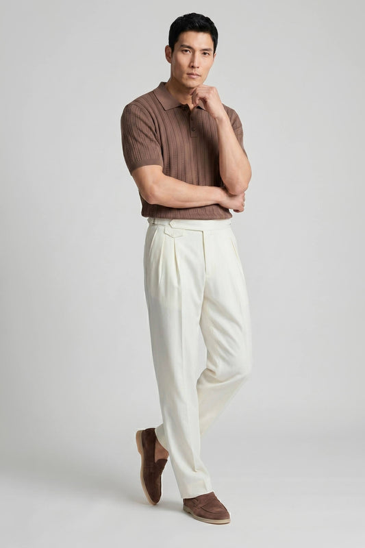 Textured knit crepé cotton polo - MONTEZEMOLO