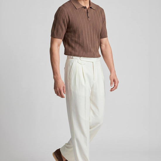 Textured knit crepé cotton polo - MONTEZEMOLO