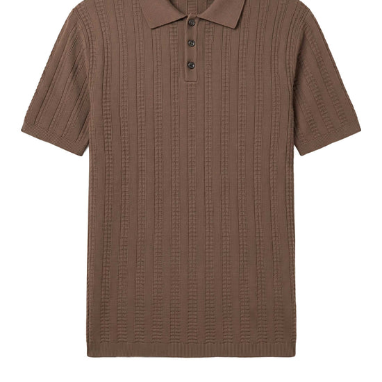 Textured knit crepé cotton polo - MONTEZEMOLO