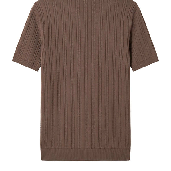 Textured knit crepé cotton polo - MONTEZEMOLO