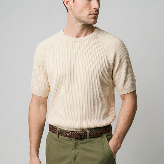 Raglan knit T-shirt in crepe cotton - MONTEZEMOLO