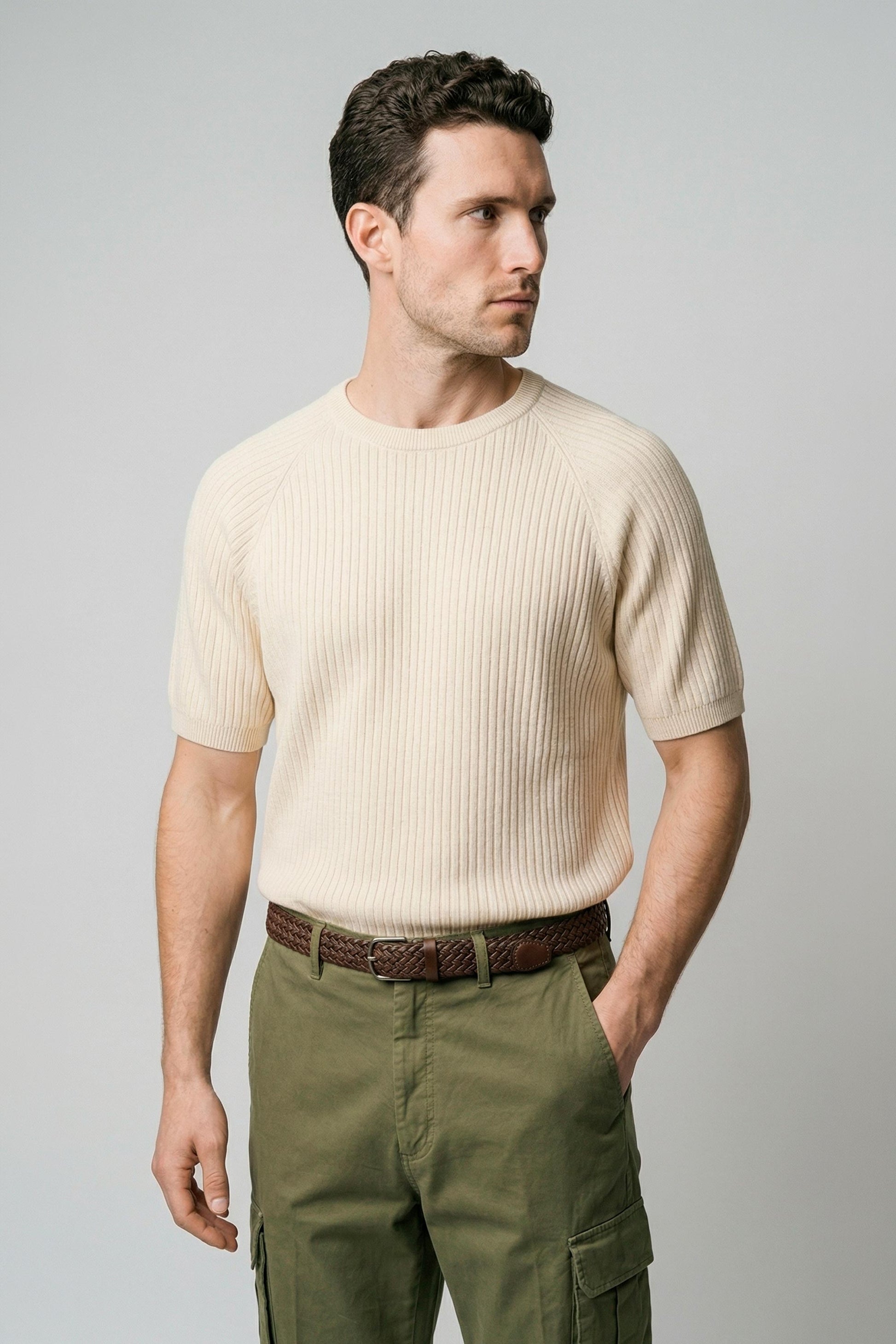 Raglan knit T-shirt in crepe cotton - MONTEZEMOLO