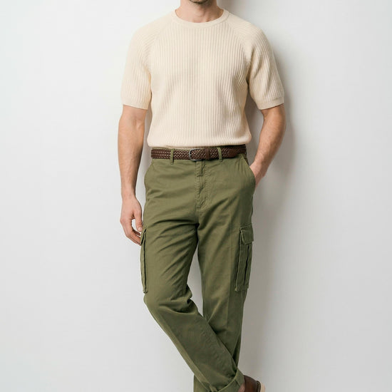 Raglan knit T-shirt in crepe cotton - MONTEZEMOLO