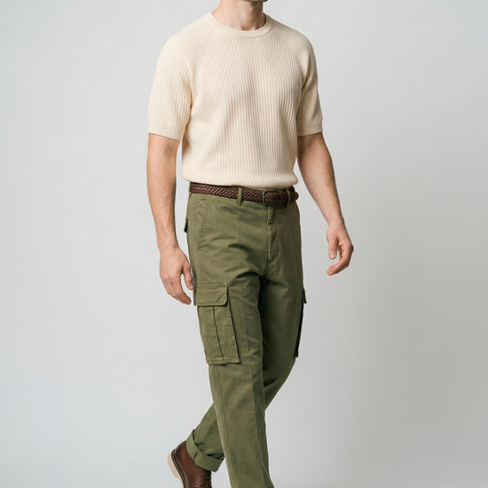 Raglan knit T-shirt in crepe cotton - MONTEZEMOLO