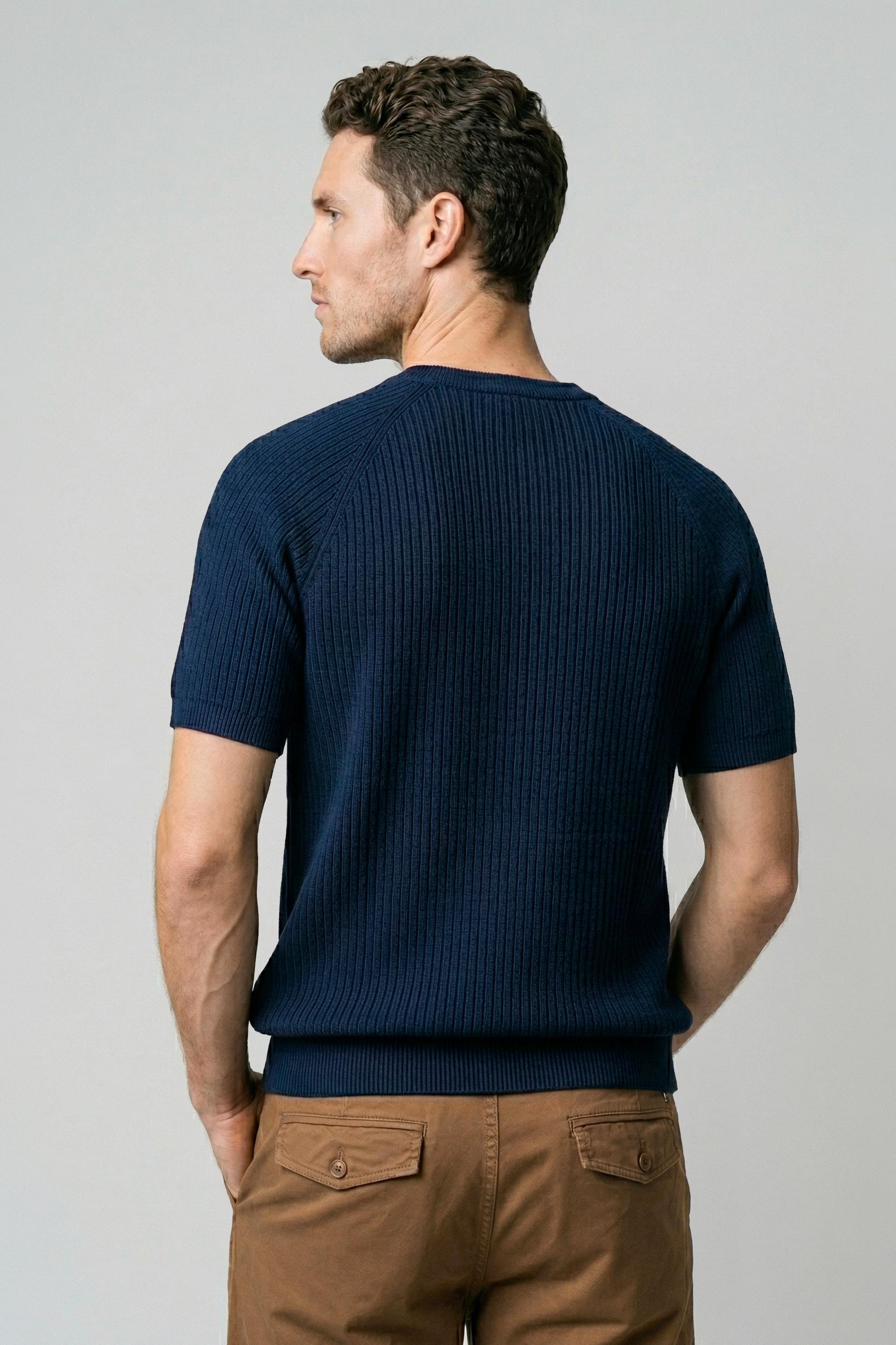 Raglan knit T-shirt in crepe cotton - MONTEZEMOLO