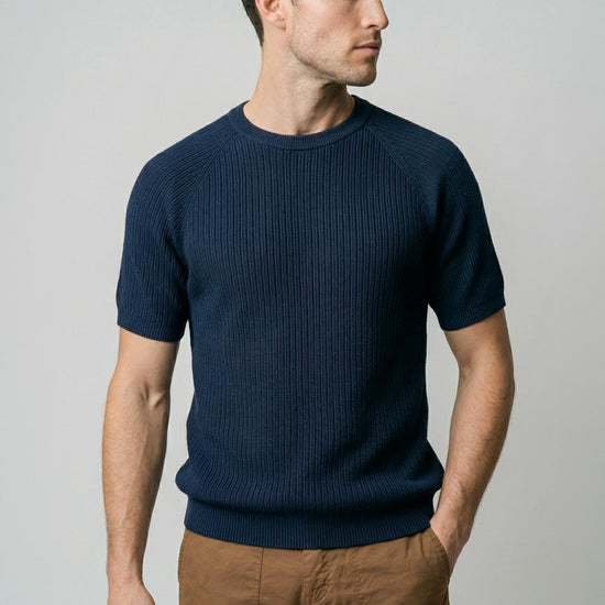 Raglan knit T-shirt in crepe cotton - MONTEZEMOLO