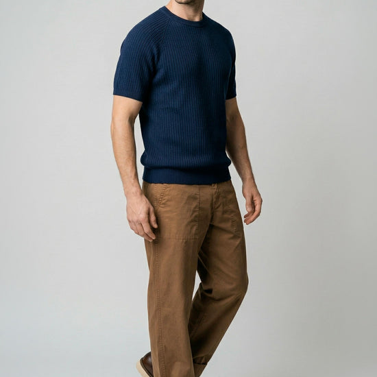 Raglan knit T-shirt in crepe cotton - MONTEZEMOLO