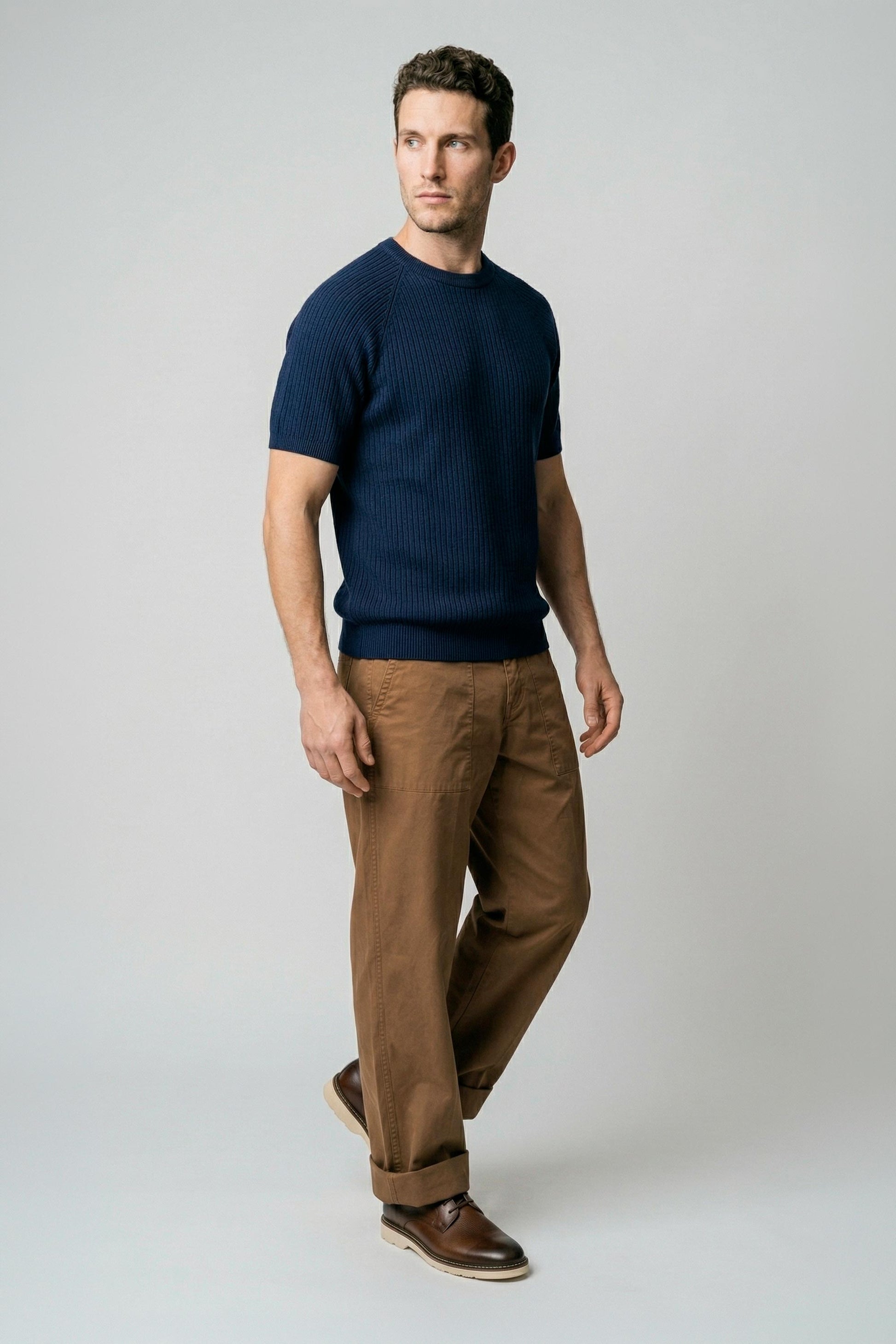 Raglan knit T-shirt in crepe cotton - MONTEZEMOLO