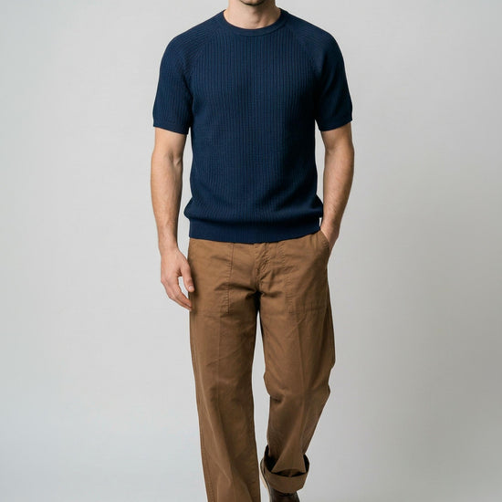 Raglan knit T-shirt in crepe cotton - MONTEZEMOLO