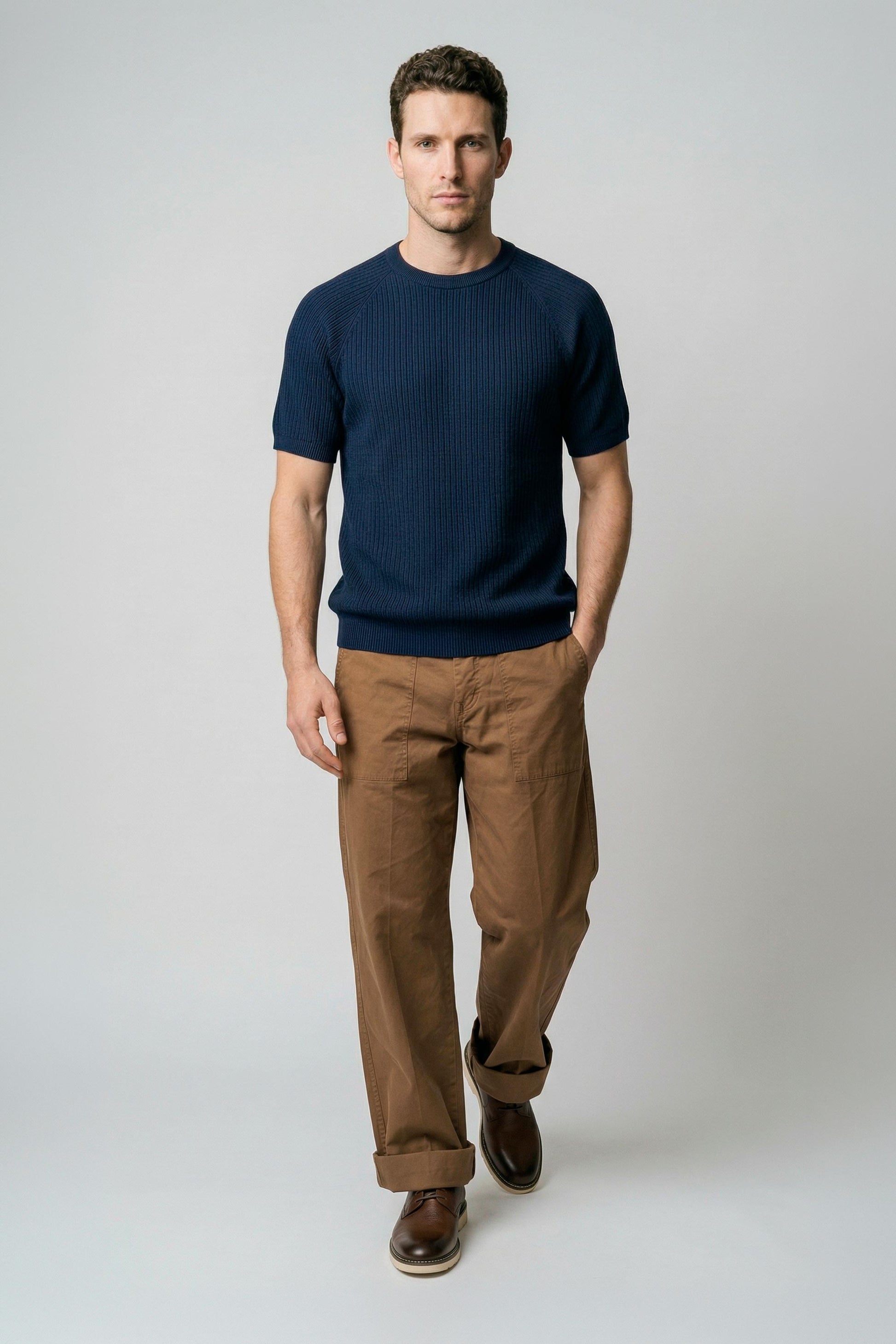 Raglan knit T-shirt in crepe cotton - MONTEZEMOLO